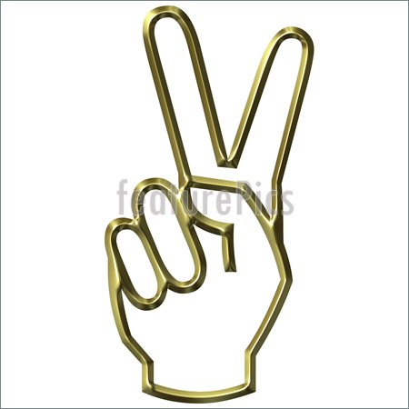 Illustration Of Victory Hand Sign  Royalty Free Illustration At