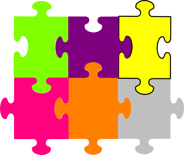Jigsaw Puzzle 6 Pieces Clip Art At Clker Com   Vector Clip Art Online    