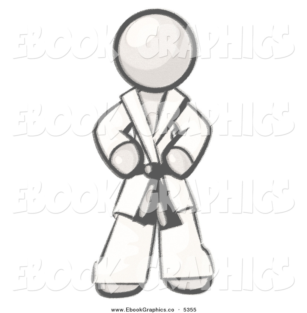 Karate Belt Clipart In A White Karate Suit And