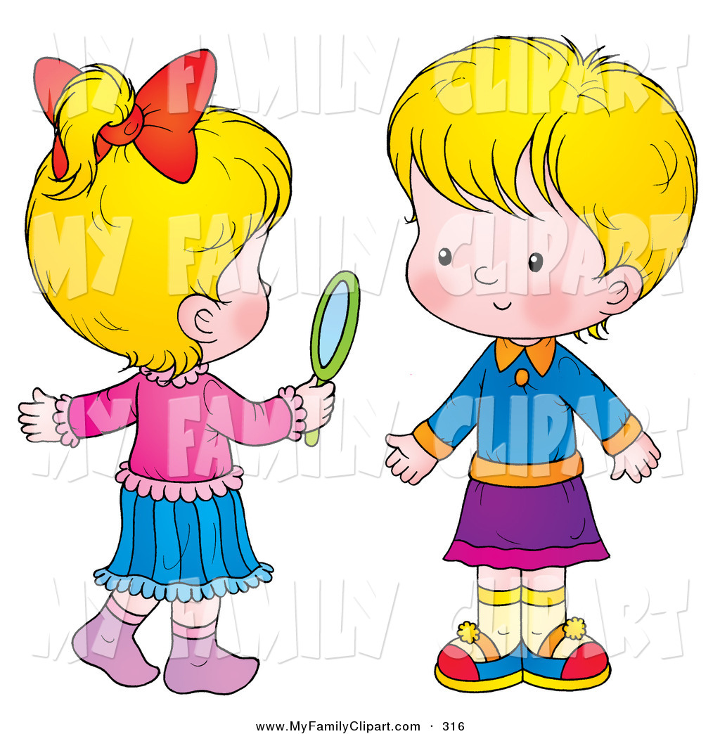 Kid Looking In Mirror Clipart Clip Art Of A Pair Of Little