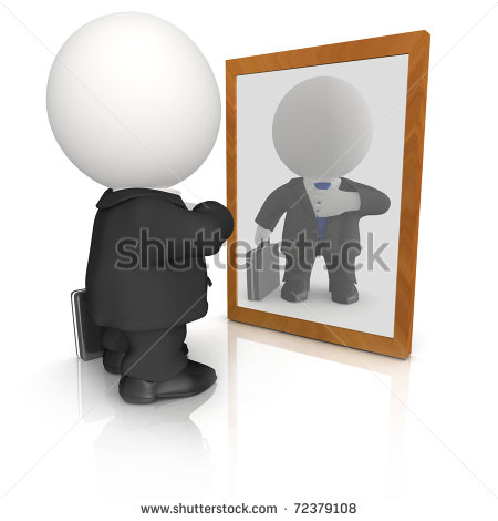Man Looking In Mirror Clipart