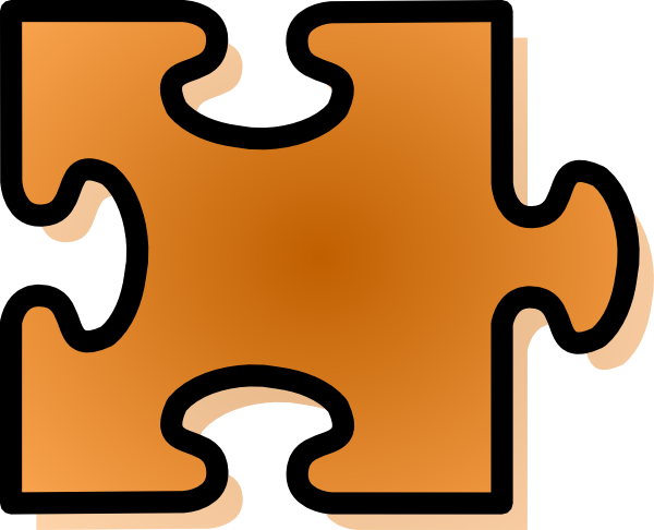 Orange Jigsaw Puzzle Piece Clip Art At Clker Com   Vector Clip Art    