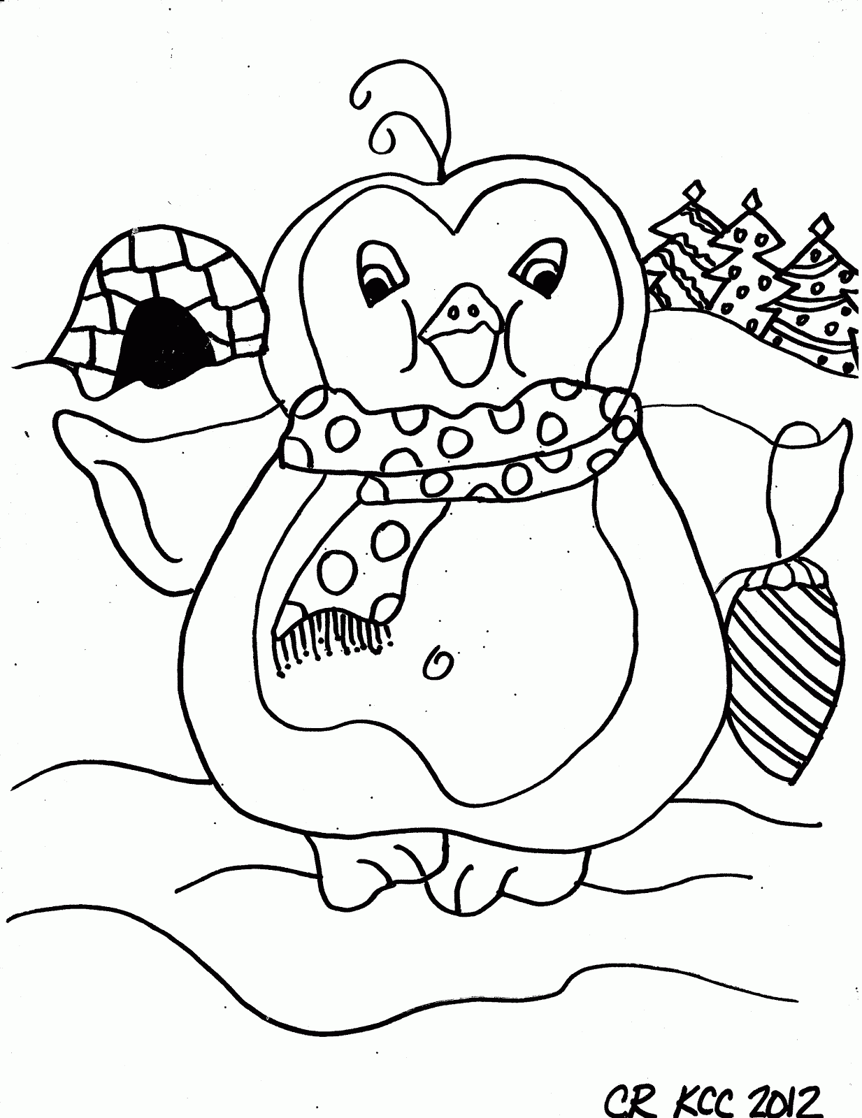 Penguins Are Snow Cute Coloring Sheet