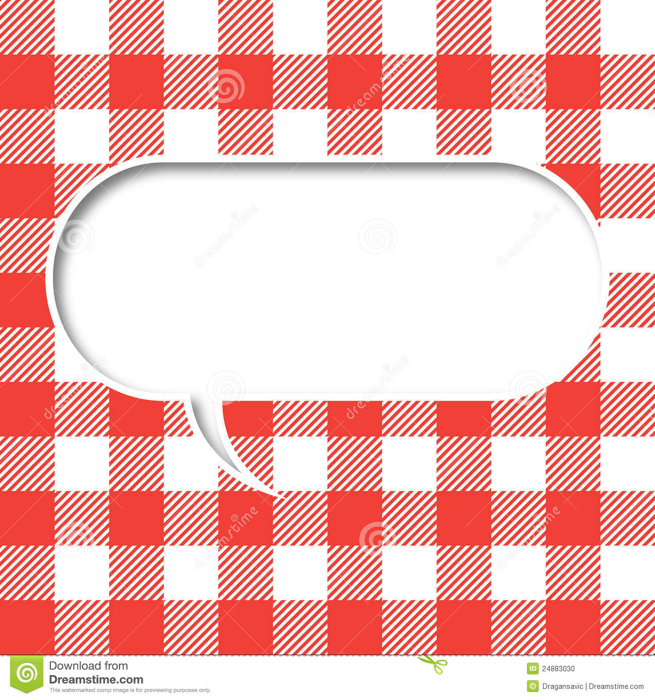 Picnic Tablecloth Clip Art Retro Tablecloth Texture Speech Bubble