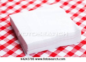 Picnic Tablecloth Clipart Stock Image   Paper Napkins On Picnic