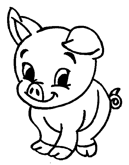 Printable Cute Animal Pig Coloring Pages For Kids