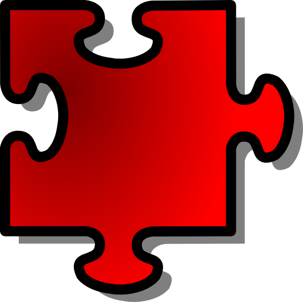 Red Jigsaw Piece Clip Art At Clker Com   Vector Clip Art Online    