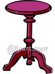 Round Antique Side Tables   Royalty Free Clipart Picture