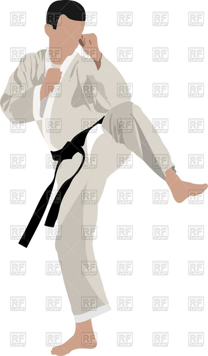 Silhouette Of Karate In White Kimono With Black Belt 51632 Download