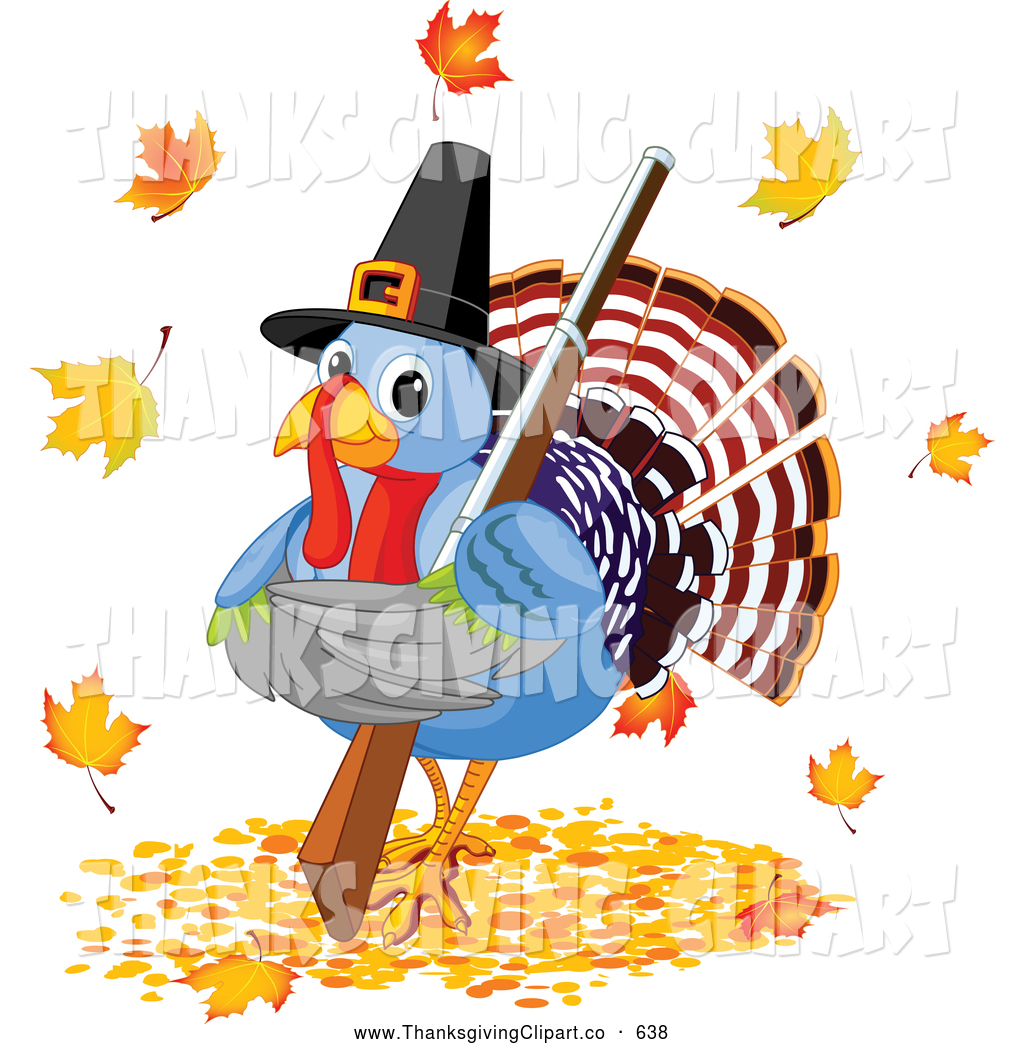 Vector Clip Art Of A Cute Pilgrim Thanksgiving Harvest Turkey Holding    