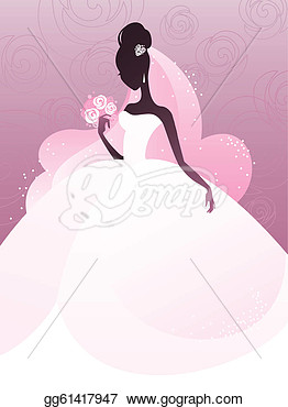 Vector Illustration Of A Young Bride Silhouette  Clipart Gg61417947