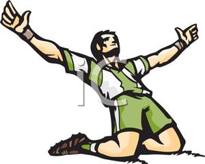 Victory Clipart An Athlete Celebrating Victory Royalty Free Clipart