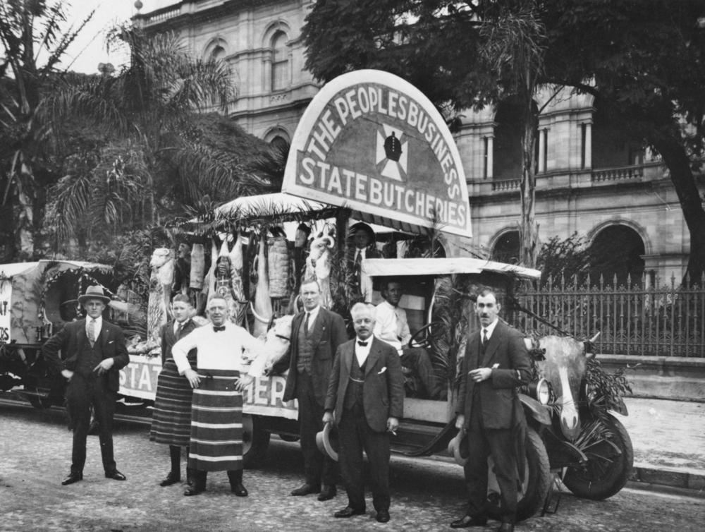 Vintage Labor Day Photograph State Butcheries Labor Day Float Brisbane