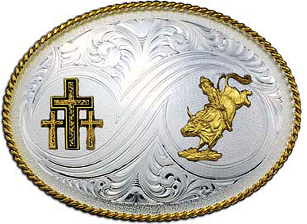      731    Praying Cowboy   Belt Buckle With Twisted Rope By     Photos