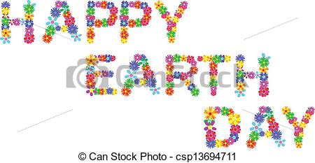 Art Of Happy Earth Day Spring Flowers Csp13694711   Search Clipart