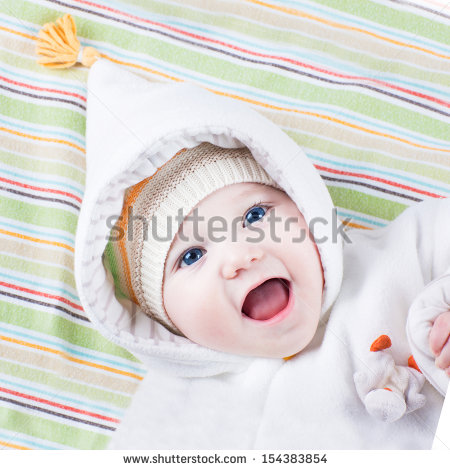 Cheerful Girl Funny Laughing Baby Girl Little Happy Girl Celebrating
