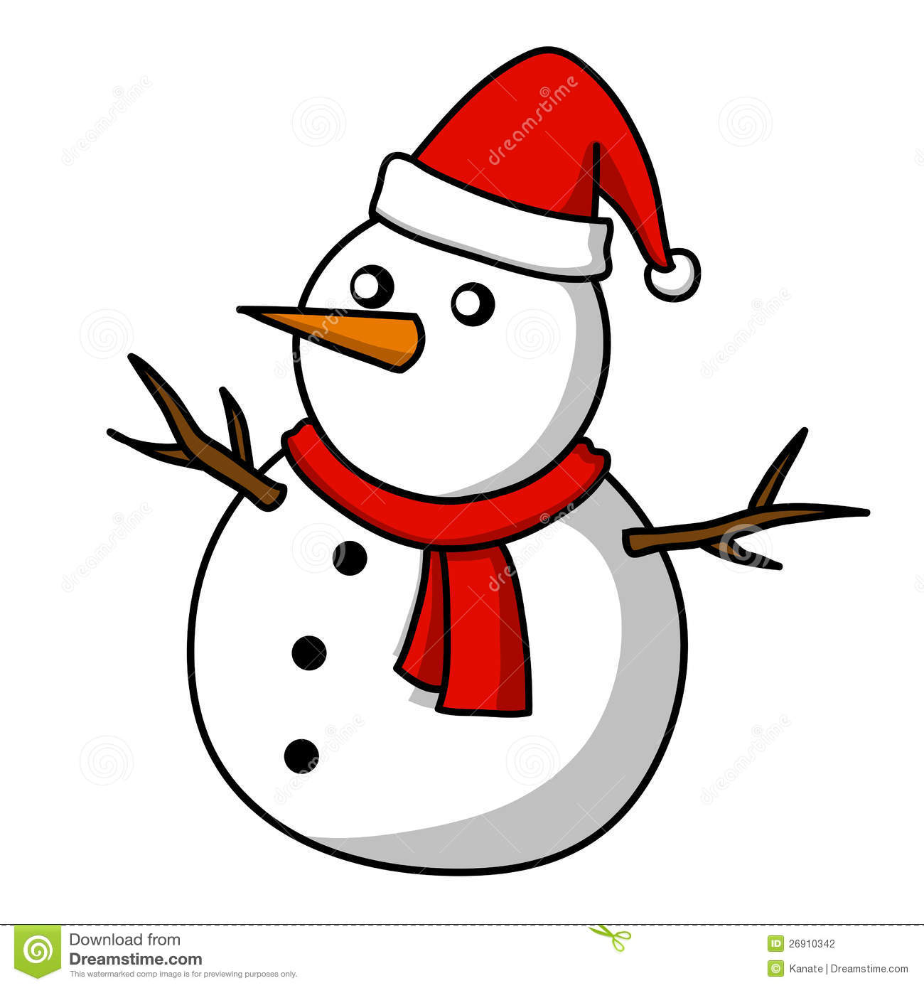 Christmas Snowman Cartoon  Stock Photography   Image  26910342