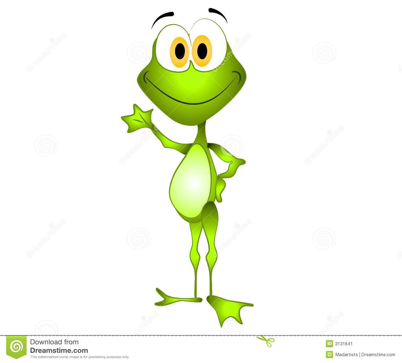 Clip Art Illustration Of A Smiling Green Frog With Green Eyes