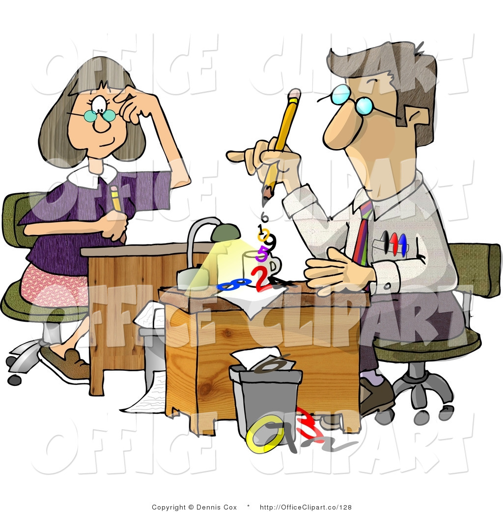 Clip Art Of A Pair Of Accountants Working At Desks By Djart    128