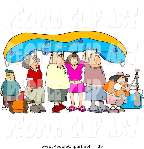 Clip Art Of Friends And Family Going River Rafting In Summer By Djart