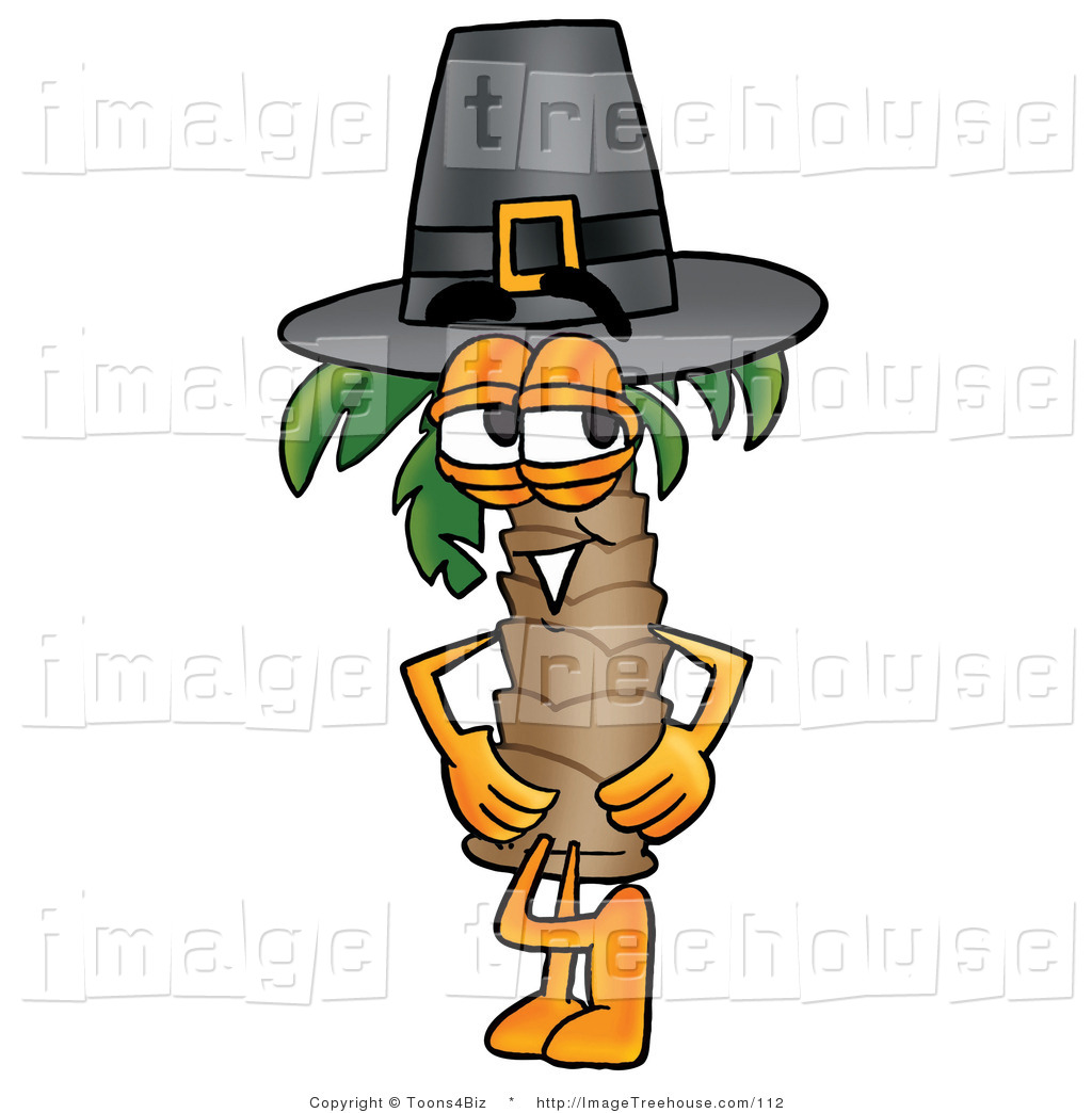 Clipart Of A Tropical Palm Tree Mascot Cartoon Character Wearing A