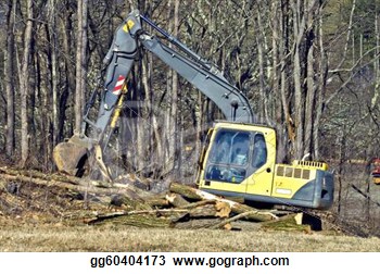 Drawings   Heavy Equipment And Logs  Stock Illustration Gg60404173