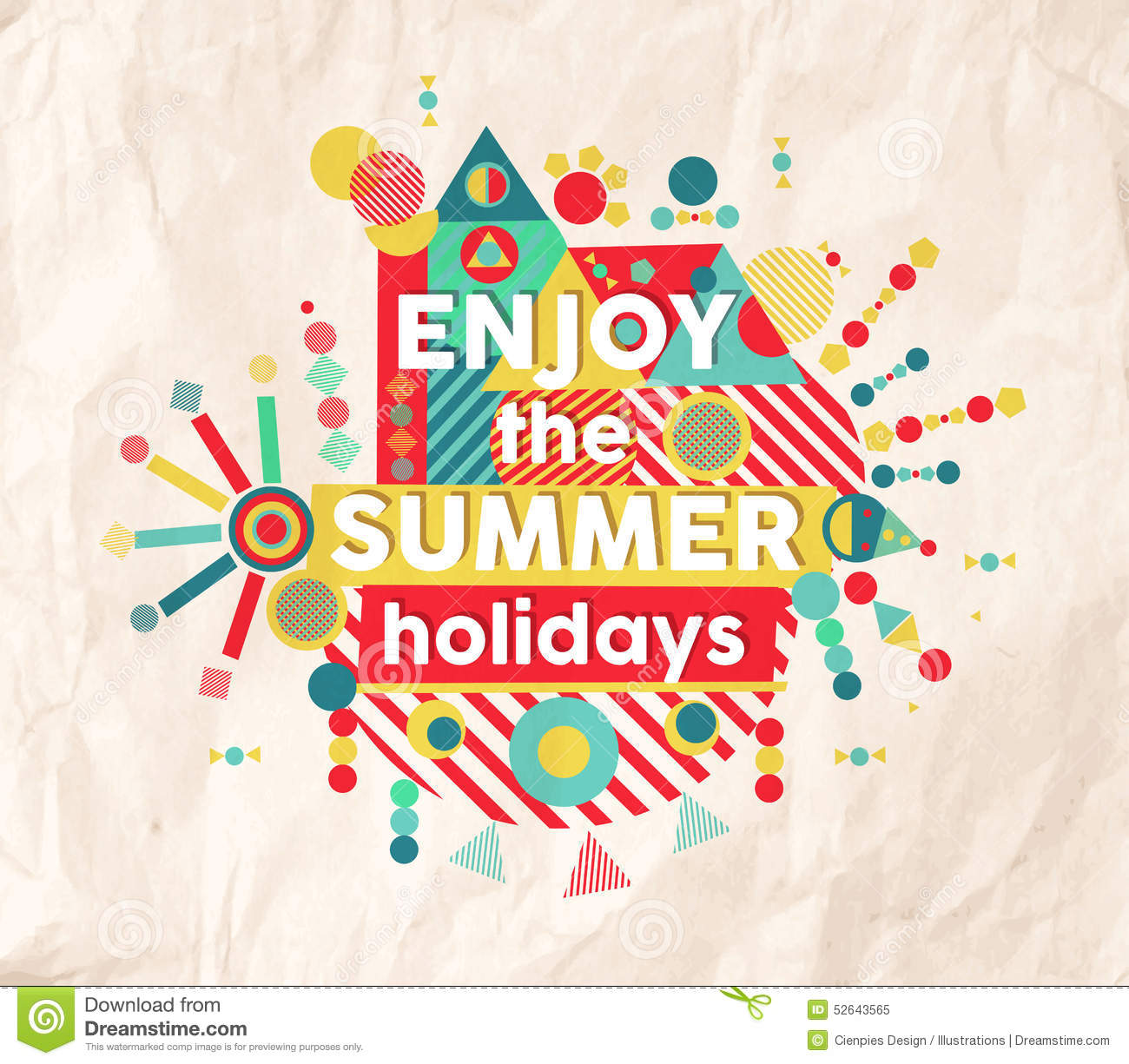 Enjoy Summer Fun Quote Poster Design Stock Vector   Image  52643565