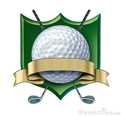 Golf Award Crest With Blank Gold Label   Golf Stock Vectors Icons I