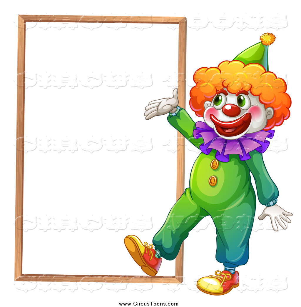 Happy Clown Presenting A White Sign Clown Presenting A Posted Ruled