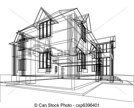 House Construction Clipart Abstract Sketch Of House