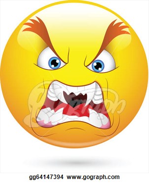 Illustration   Angry Smiley Character Face  Clipart Drawing Gg64147394