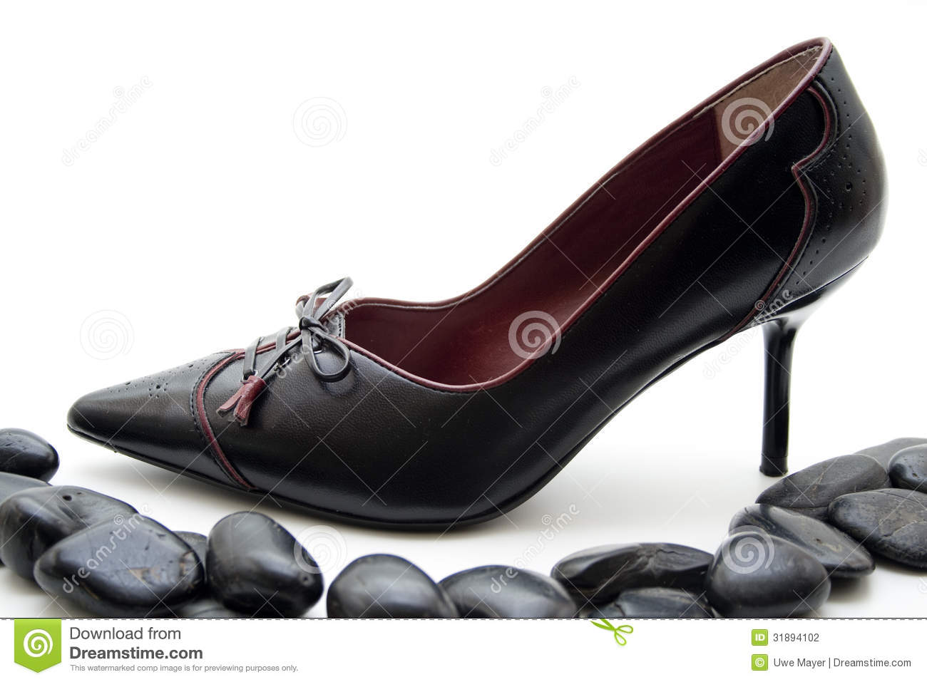 Ladies Shoe With Black Stones Stock Photography   Image  31894102