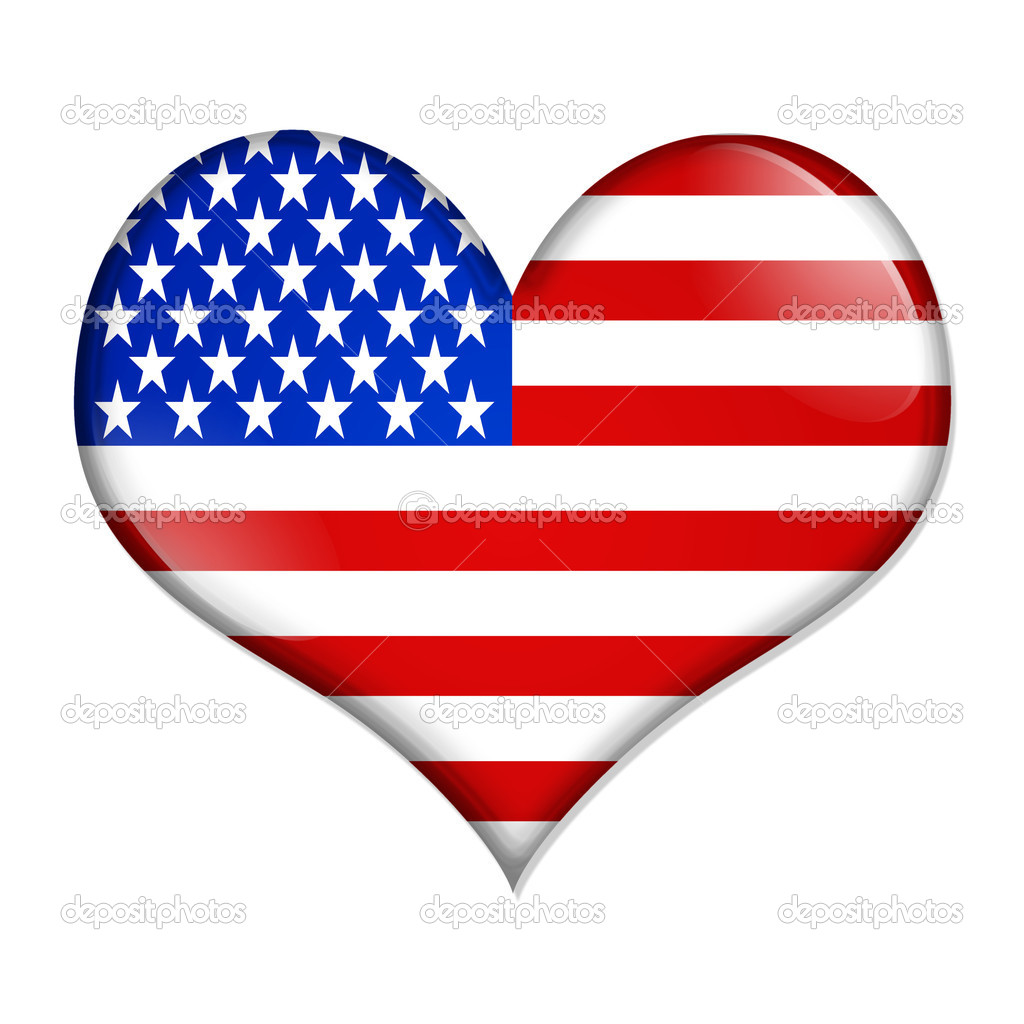 Love Usa Heart Shaped Button   Stock Photo   Karenr  6929869
