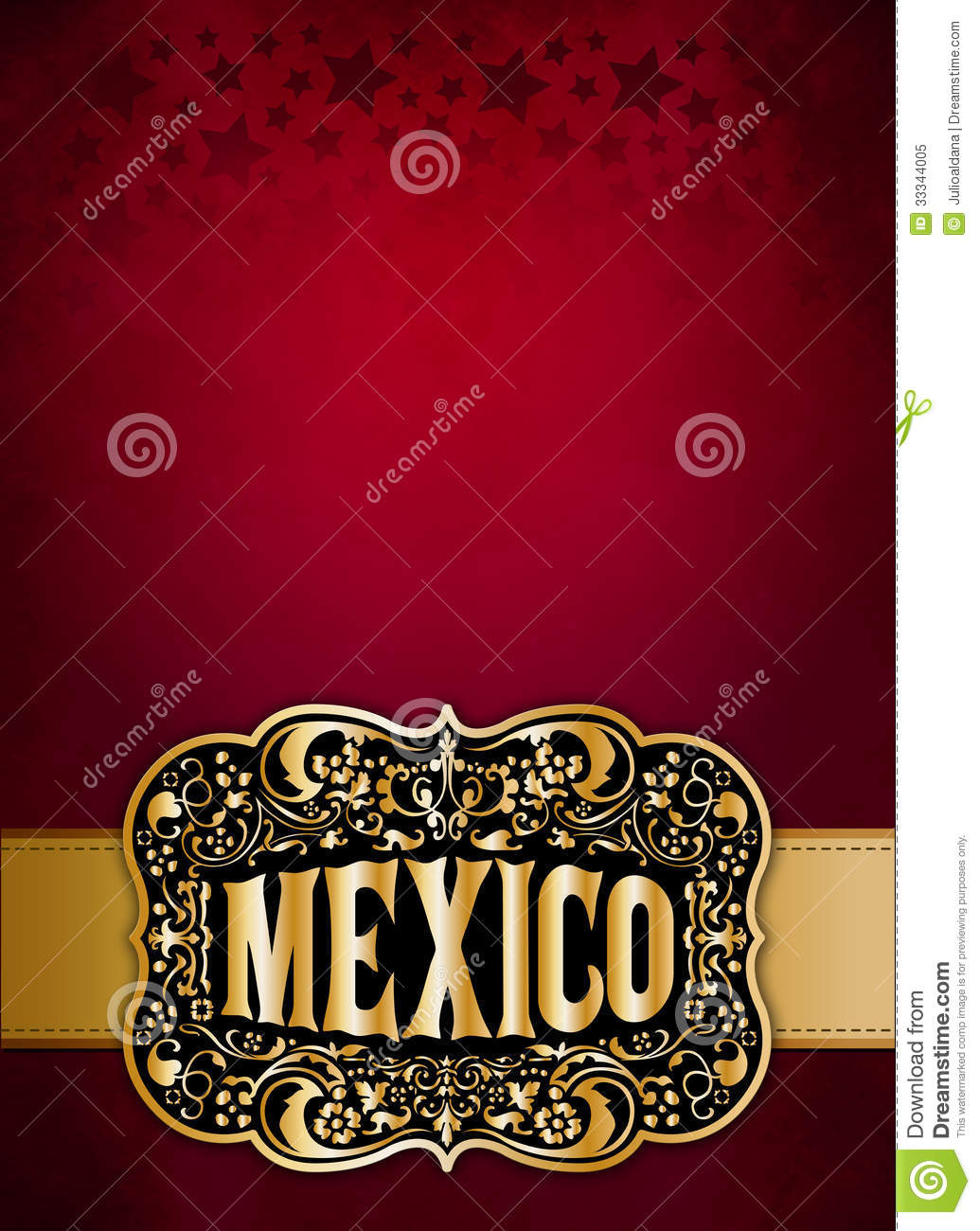 Mexican Cowboy Belt Buckle Design   Poster   Card Template   Copyspace