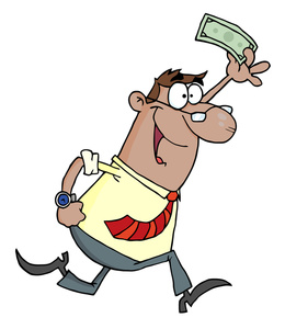 Money Clipart Image   Cartoon Accountant Excited Because He Saved A    