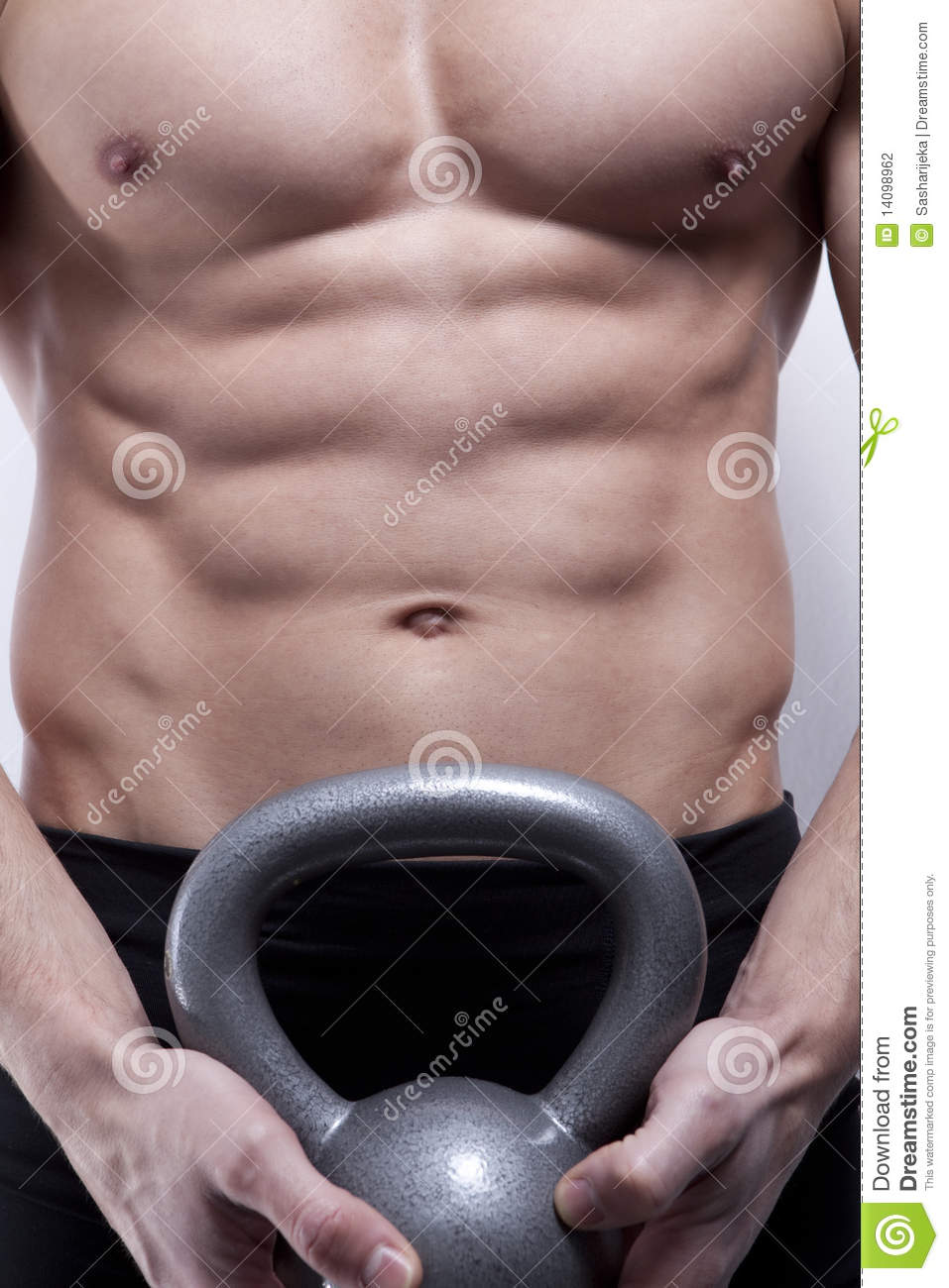 More Similar Stock Images Of   Muscle Young Man With Kettlebells  