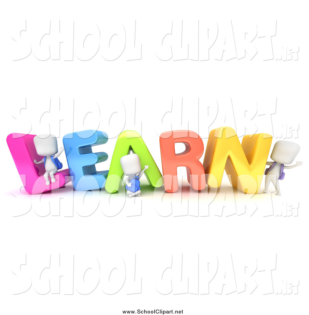     Preview  Clip Art Of 3d White Students With Learn By Bnp Design Studio