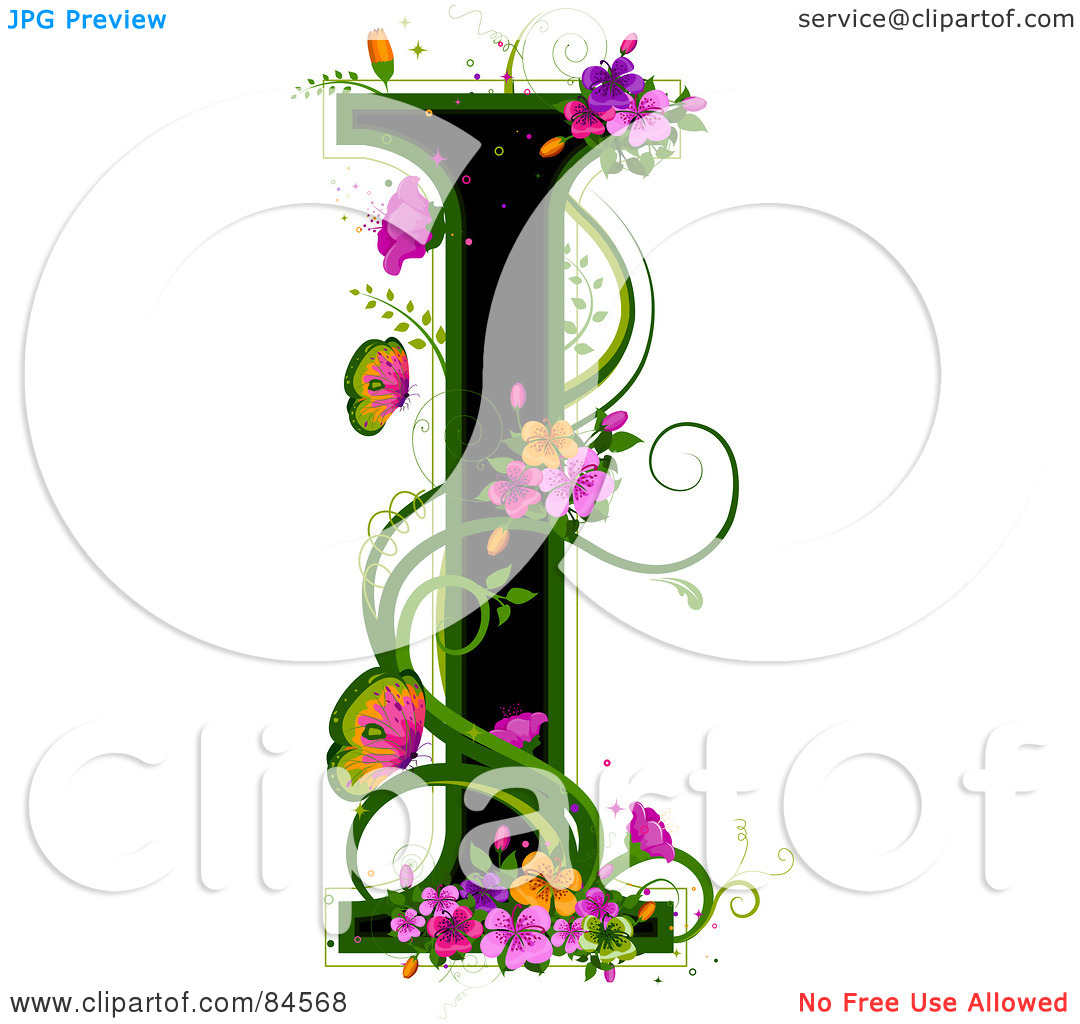 Royalty Free  Rf  Clipart Illustration Of A Black Capital Letter I