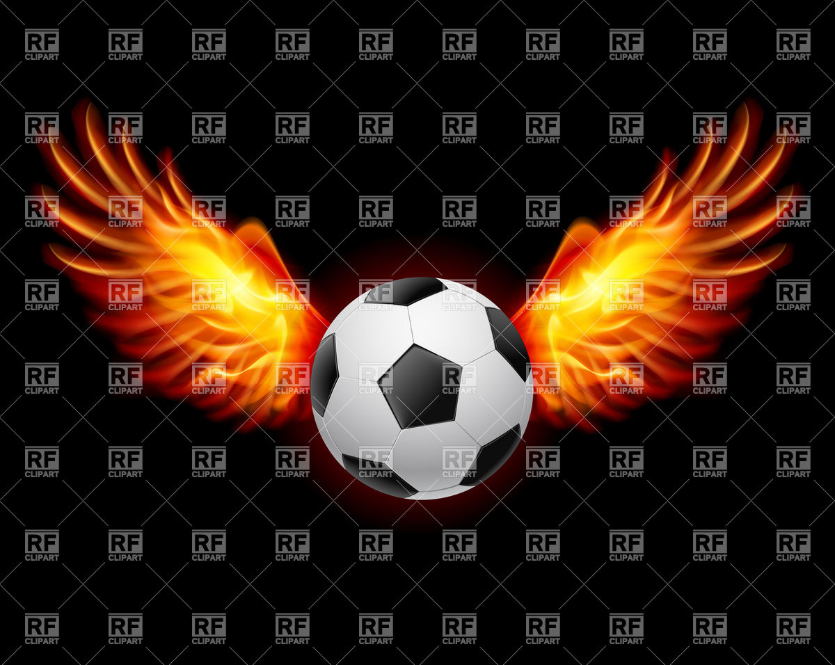 Soccer Ball With Fiery Wings 6963 Backgrounds Textures Abstract