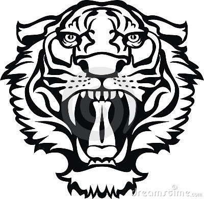 Tatuagem Preto Branco Do Tigre Foto De Stock   Imagem  17520630