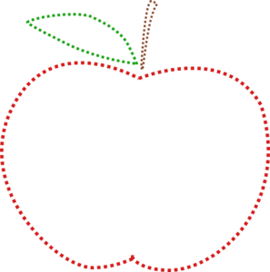 Teacher Apple Borders Red Stiched Apple Clip Art