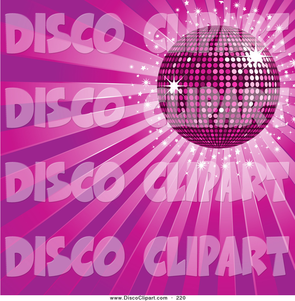 Vector Music Clip Art Of A Glittering Purple Disco Ball With Stars On    