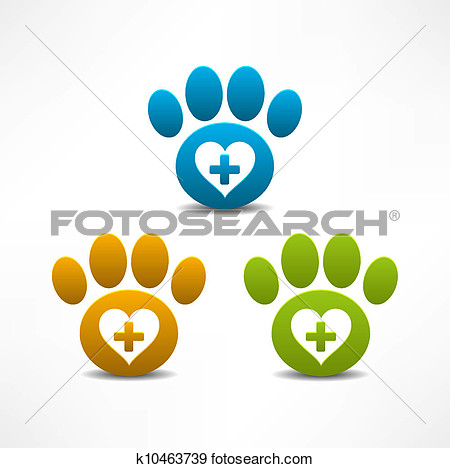 Veterinary Clinic Symbol  Animal Paw Print K10463739   Search Clipart