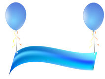 Blue Banner With Balloons Royalty Free Stock Images