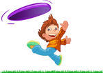 Boy Throwing A Frisbee Illustration Of Boy And Girl Kids
