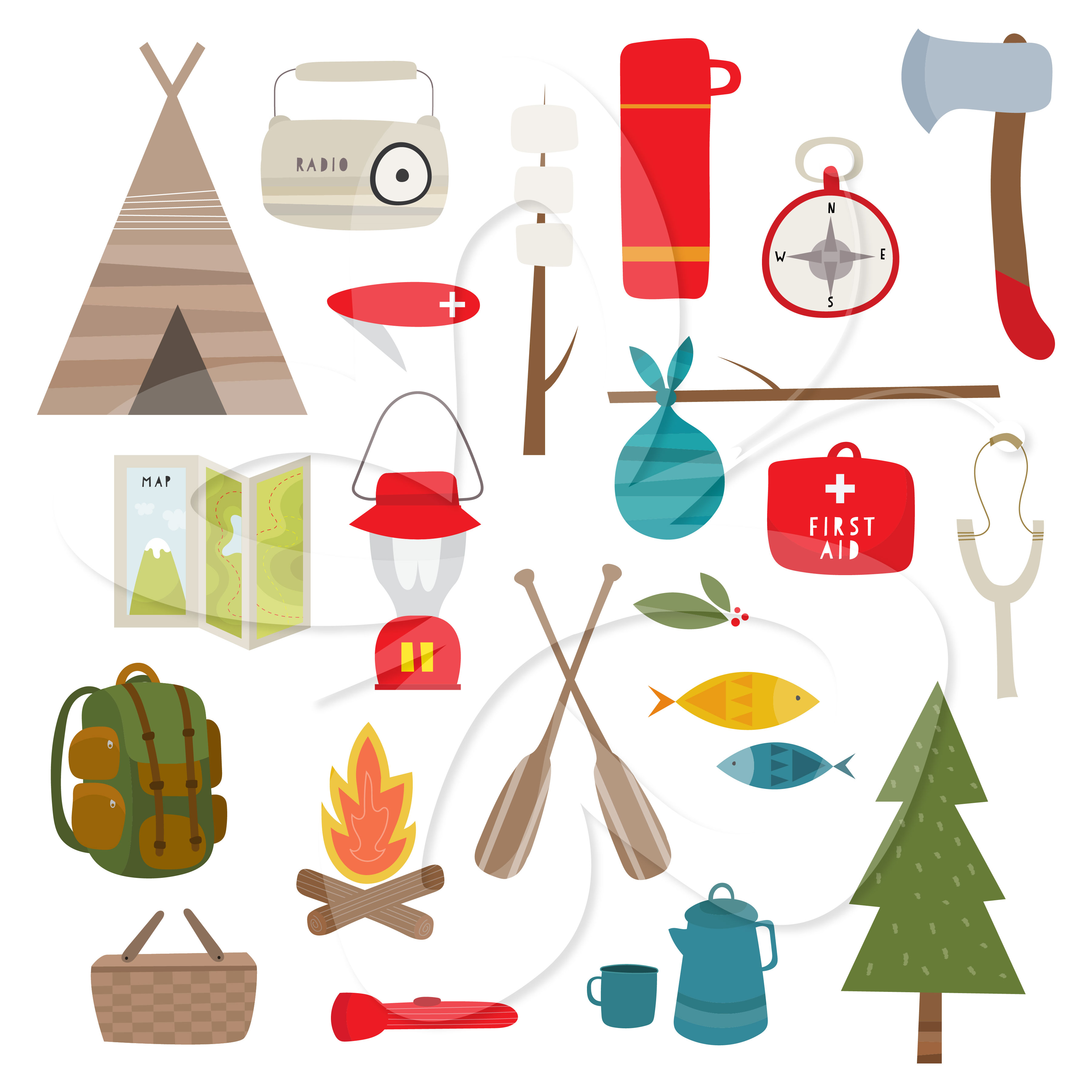 Camping Clipart Set   Creative Clipart Collection