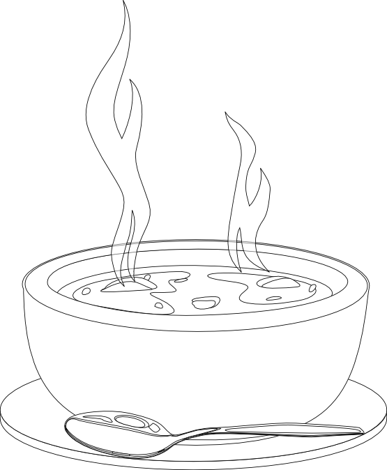 Can Soup Clipart Black And White Soup Black White Line Art