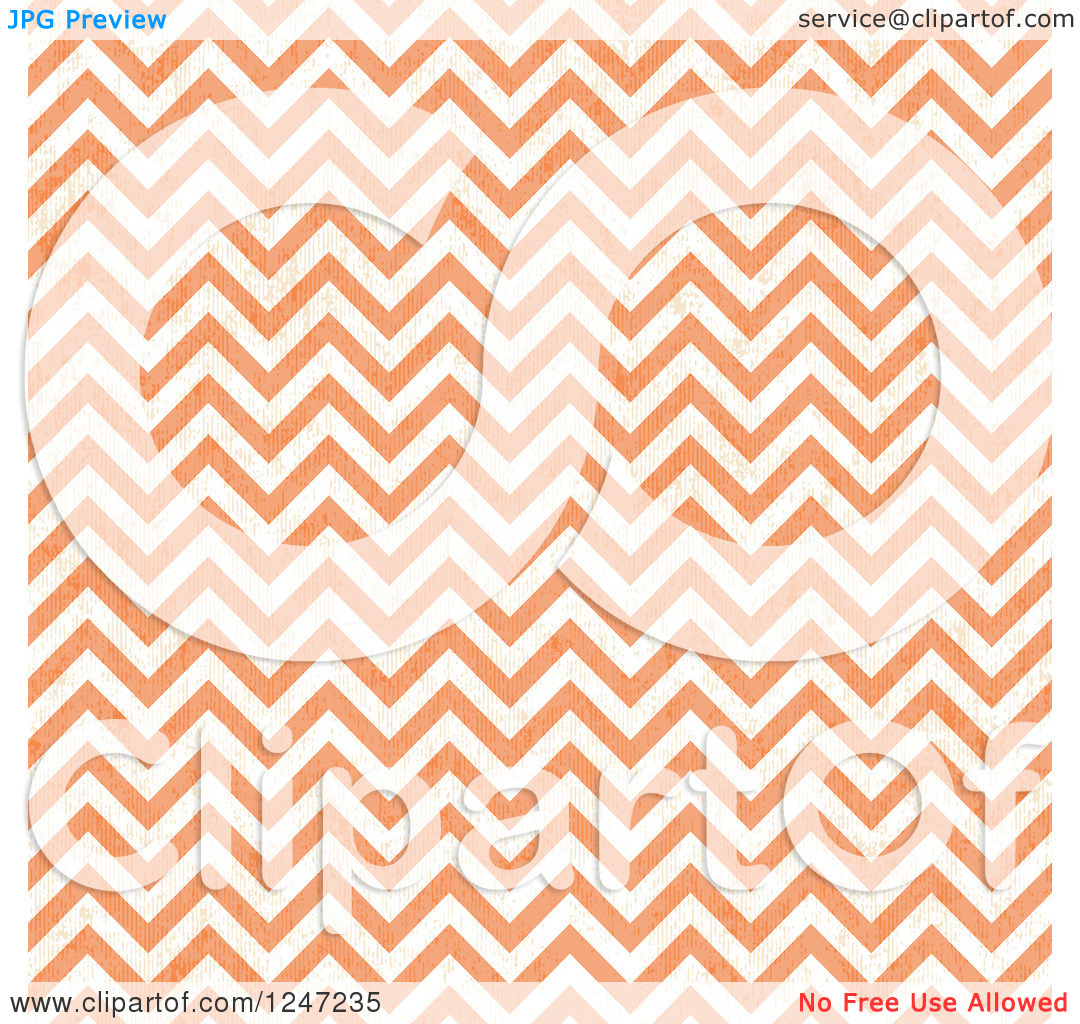 Clipart Of A Background Pattern Of Orange And White Chevron   Royalty