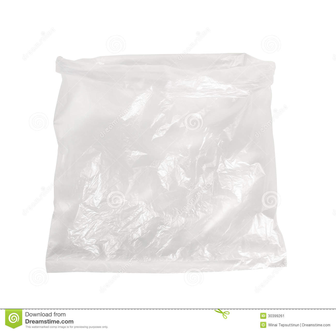 Crumpled Plastic Bag Isolated On White Background