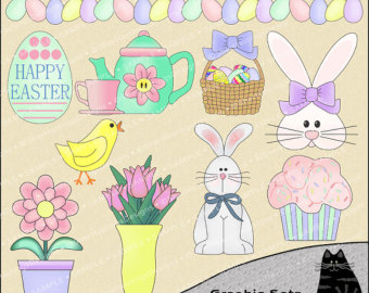 Easter Parade Clipart And Graphic Set Spring Clipart Easter Clipart